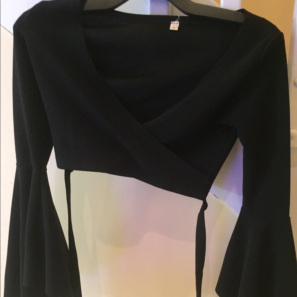 **SOLD**Wrap Top with Ties Around Waist